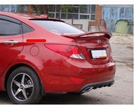Накладка на задний бампер (диффузор) для Hyundai Solaris