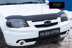 Спойлер на капот вариант 1 (Шагрень) СО СКОТЧЕМ Chevrolet Niva Bertone 2009-2019