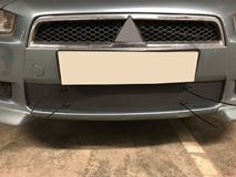 Зимняя заглушка решетки переднего бампера Mitsubishi Lancer X 2007-2010