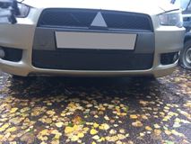 Зимняя заглушка решетки переднего бампера Mitsubishi Lancer X 2007-2010