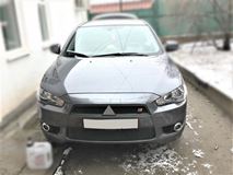 Зимняя заглушка решетки переднего бампера Mitsubishi Lancer X 2007-2010