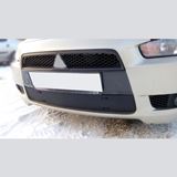 Зимняя заглушка решетки переднего бампера Mitsubishi Lancer X 2007-2010
