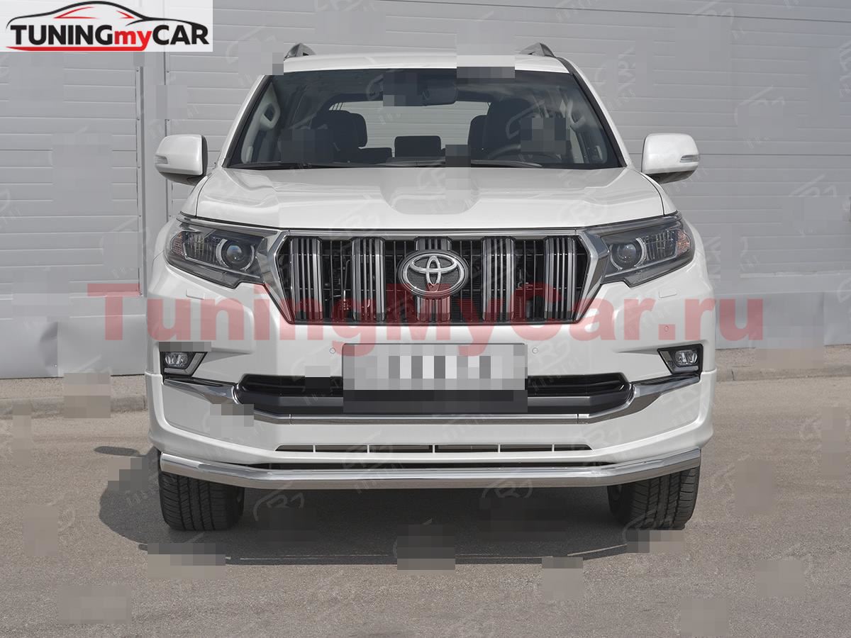 Защита переднего бампера d63 секции TOYOTA LC PRADO 150 STYLE 2019-2020