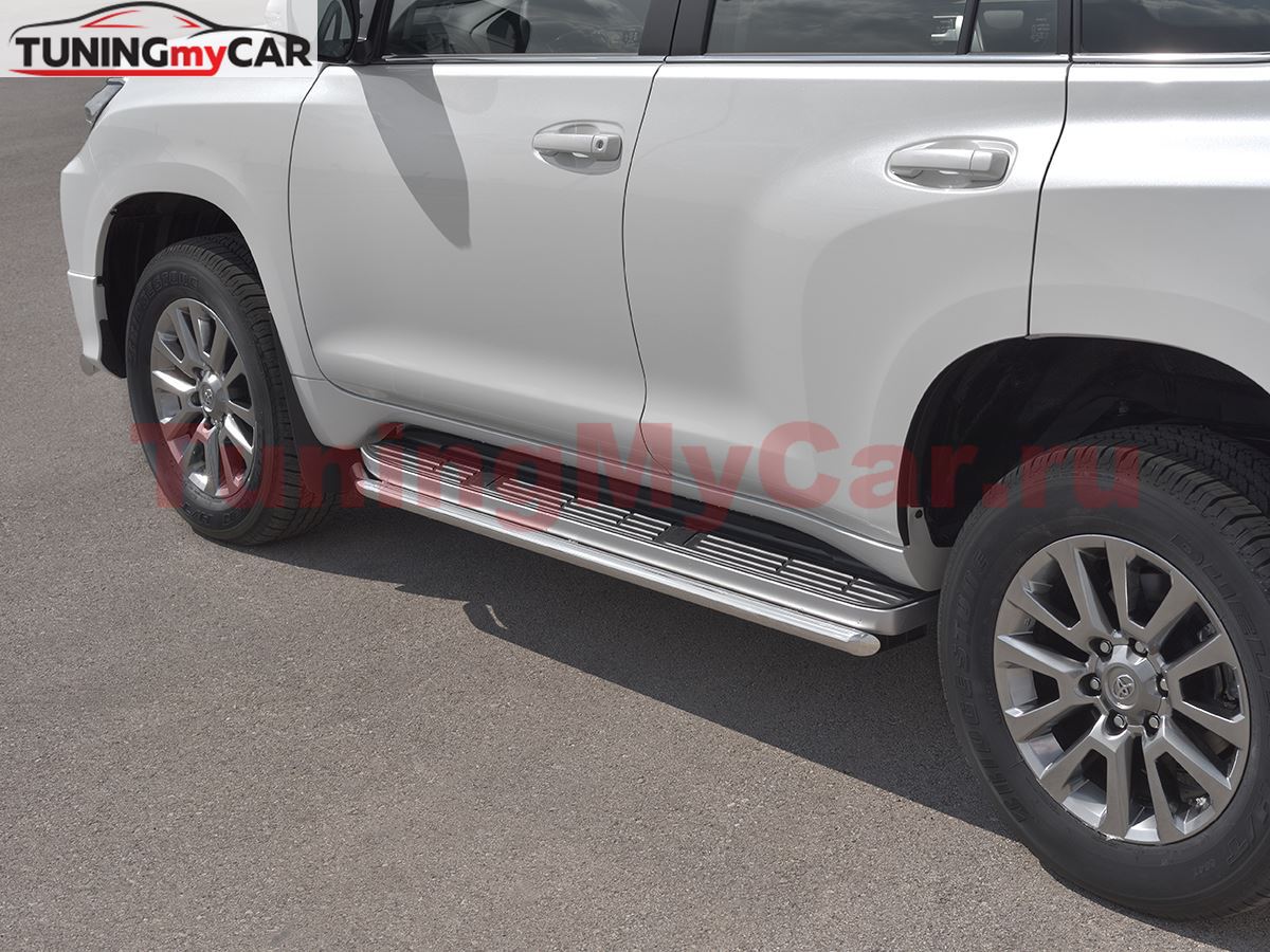 Защита порогов d42 TOYOTA LC PRADO 150 BLACK ONYX 2020- 
