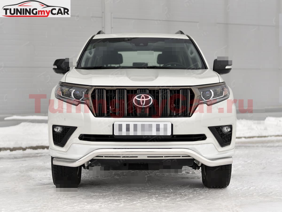 Защита переднего бампера d63 волна TOYOTA LC PRADO 150 BLACK ONYX 2020- 