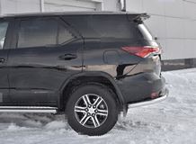 Защита заднего бампера d63 секции Toyota Fortuner 2017-2020 