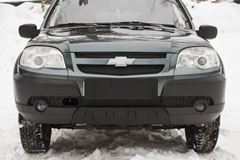 Защитная сетка и заглушка решетки переднего бампера Chevrolet Niva Bertone 2009-2019