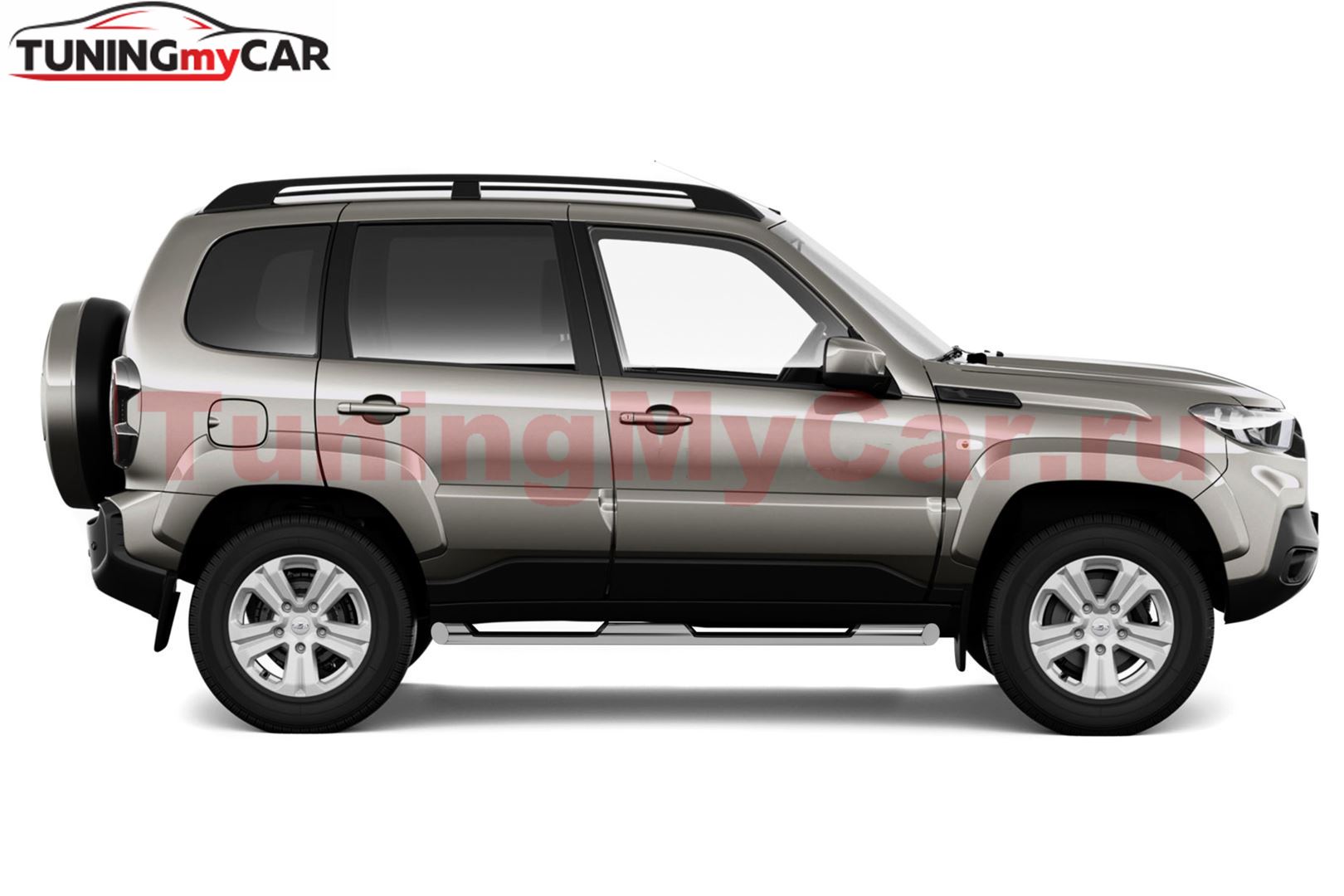 Защита порогов с накладками d63мм (НПС) LADA NIVA Travel 2021-/ LADA NIVA 2020-/CHEVROLET Niva 2009-2020