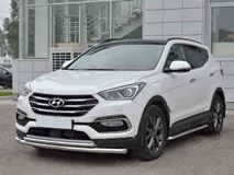 Защита переднего бампера D63 секция-D42 дуга для Hyundai Santa FE Premium 2015