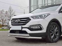 Защита переднего бампера D63 секция-D42 дуга для Hyundai Santa FE Premium 2015