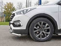 Защита переднего бампера D63 секция-D42 дуга для Hyundai Santa FE Premium 2015
