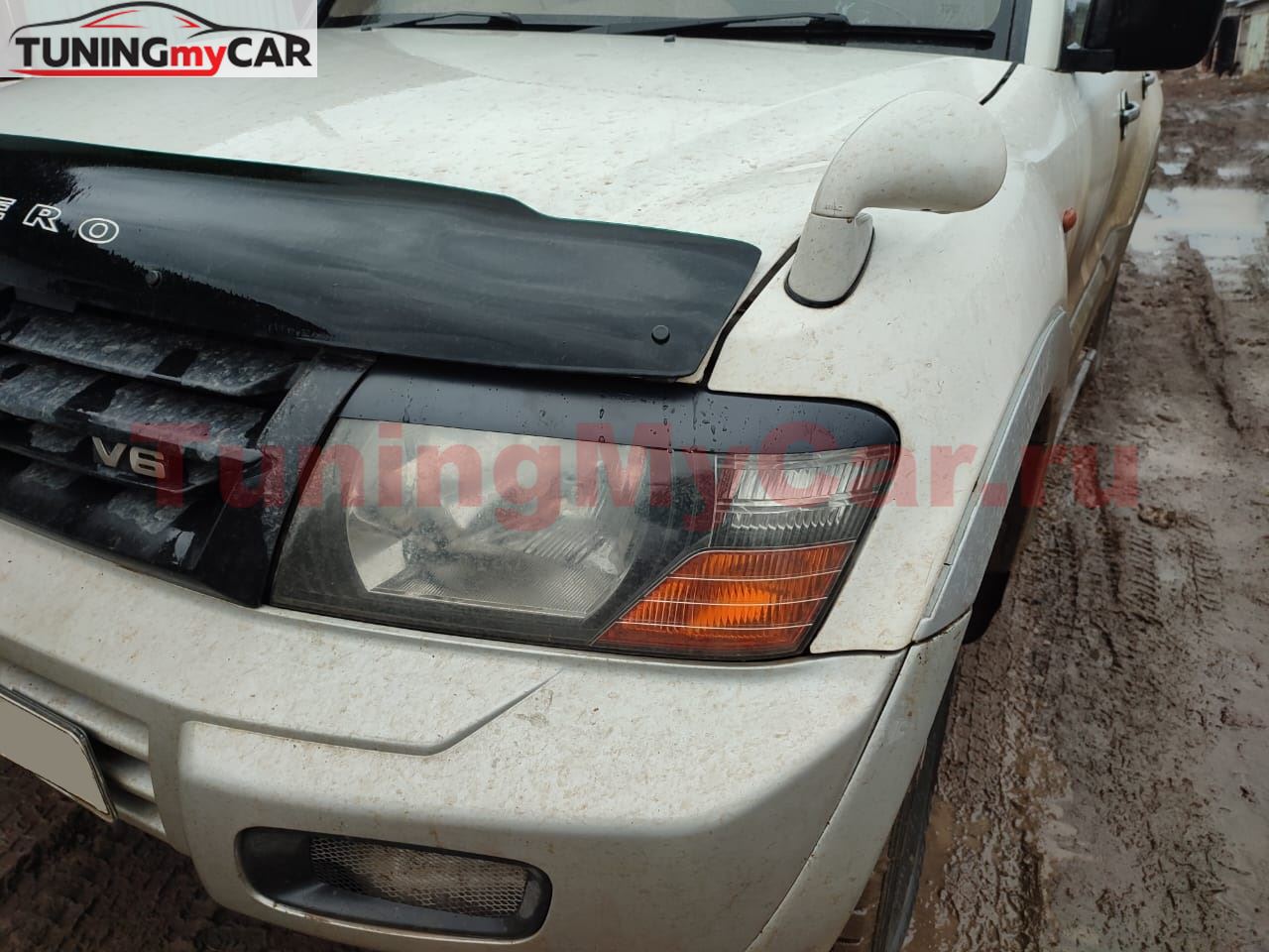 Реснички на фары Mitsubishi Pajero 1999-2006