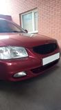 Решетка радиатора Hyundai Accent (плетенка) ЧЕРНЫЙ (вар.2)