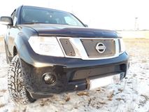 Зимняя заглушка решётки переднего бампера для Nissan Pathfinder 2011-2013