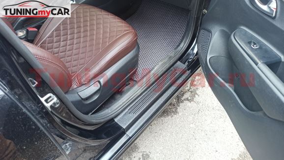 Накладки в проём дверей (АБС) KIA Rio 4 седан с 2017 по н.в. - комплект 4 штуки