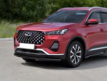 Защита переднего бампера d63 секции black для Chery Tiggo 7 PRO 2020-