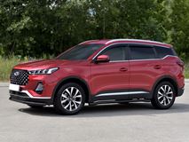 Защита переднего бампера d63 секции black для Chery Tiggo 7 PRO 2020-