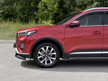 Защита переднего бампера d63 секции black для Chery Tiggo 7 PRO 2020-