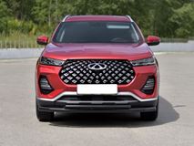 Защита переднего бампера d63 секции-d42 дуга black для Chery Tiggo 7 PRO 2020-