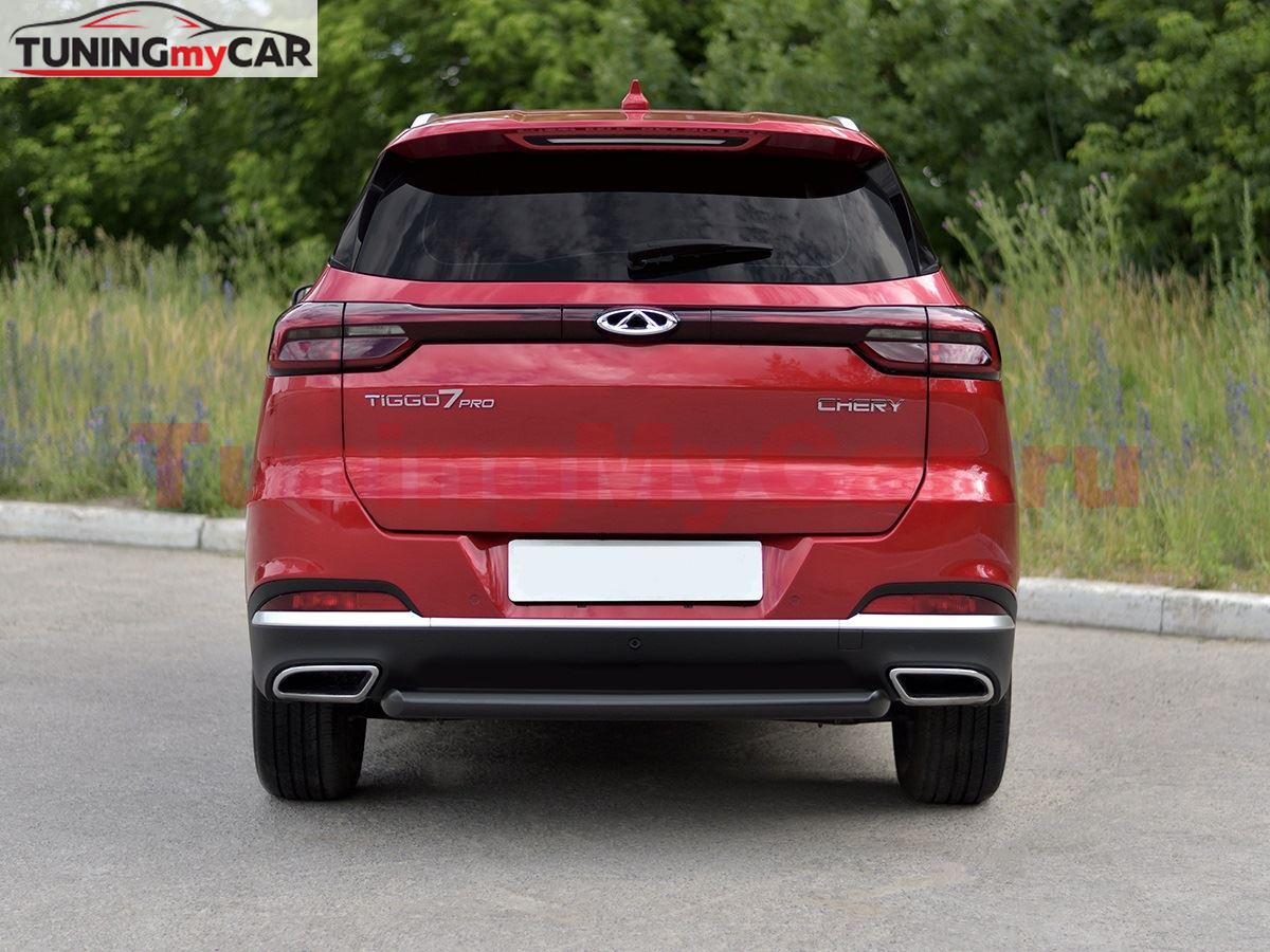 Защита заднего бампера d63 дуга black для Chery Tiggo 7 PRO 2020-