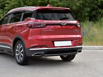Защита заднего бампера d63 дуга black для Chery Tiggo 7 PRO 2020-