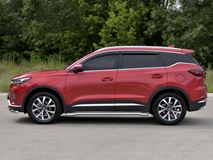 Пороги труба d63 секции (вариант 3) для Chery Tiggo 7 PRO 2020-  