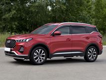 Защита переднего бампера d42 секции для Chery Tiggo 7 PRO 2020-  