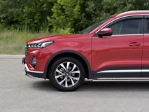 Защита переднего бампера d42 секции для Chery Tiggo 7 PRO 2020-  