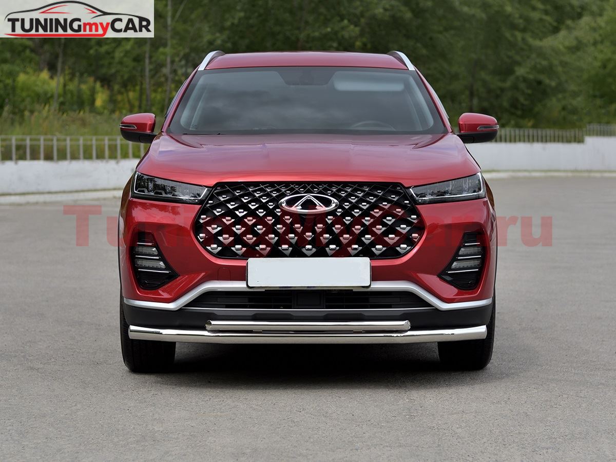 Защита переднего бампера d63 секции-d42 дуга для Chery Tiggo 7 PRO 2020-