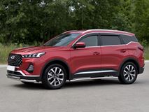 Защита переднего бампера d63 секции-d42 дуга для Chery Tiggo 7 PRO 2020-  