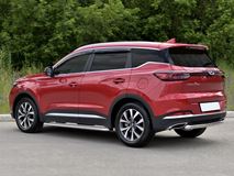 Защита заднего бампера d63 дуга для Chery Tiggo 7 PRO 2020-  