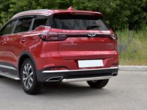 Защита заднего бампера d63 дуга для Chery Tiggo 7 PRO 2020-  