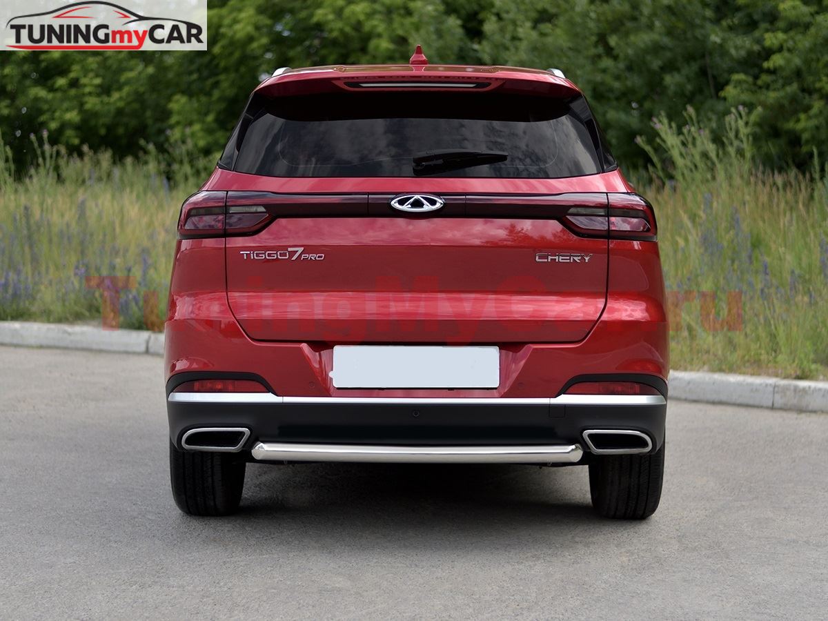 Защита заднего бампера d63 дуга для Chery Tiggo 7 PRO 2020-