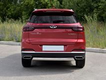 Защита заднего бампера 75х42 дуга для Chery Tiggo 7 PRO 2020-  