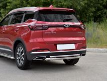 Защита заднего бампера d63 дуга-d42 дуга для Chery Tiggo 7 PRO 2020-  