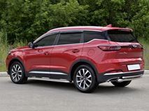 Защита заднего бампера d63 дуга-d42 дуга для Chery Tiggo 7 PRO 2020-  