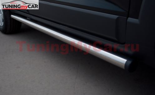 Пороги труба d63 (вариант 2) для Chevrolet Niva Bertone 2009-2020