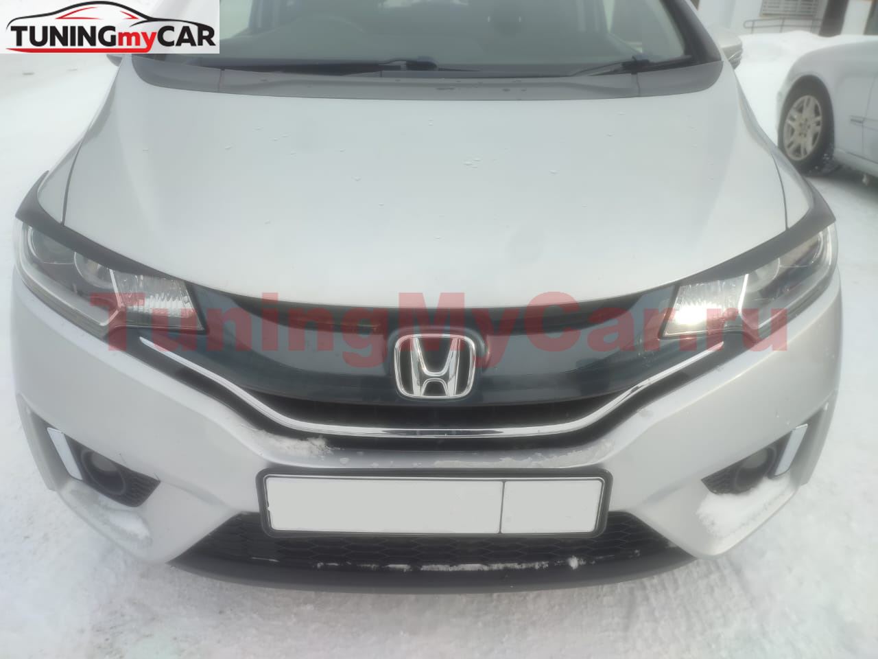 Накладки на фары (реснички) для Honda Fit 2013-2015
