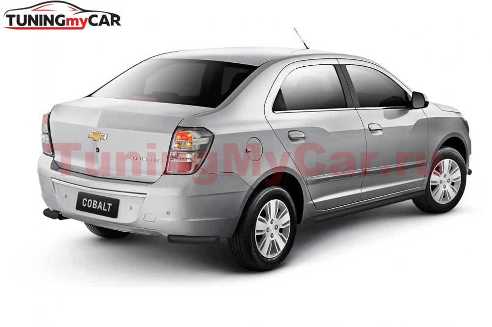 Защита заднего бампера угловая Ø38мм ШАГРЕНЬ (ППК) Chevrolet Cobalt 2019-