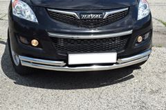 Защита переднего бампера двойная с углами Ø63/51мм (НПС) HAVAL H5 2020-