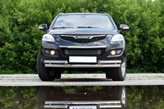 Защита переднего бампера двойная с углами Ø63/51мм (НПС) HAVAL H5 2020-