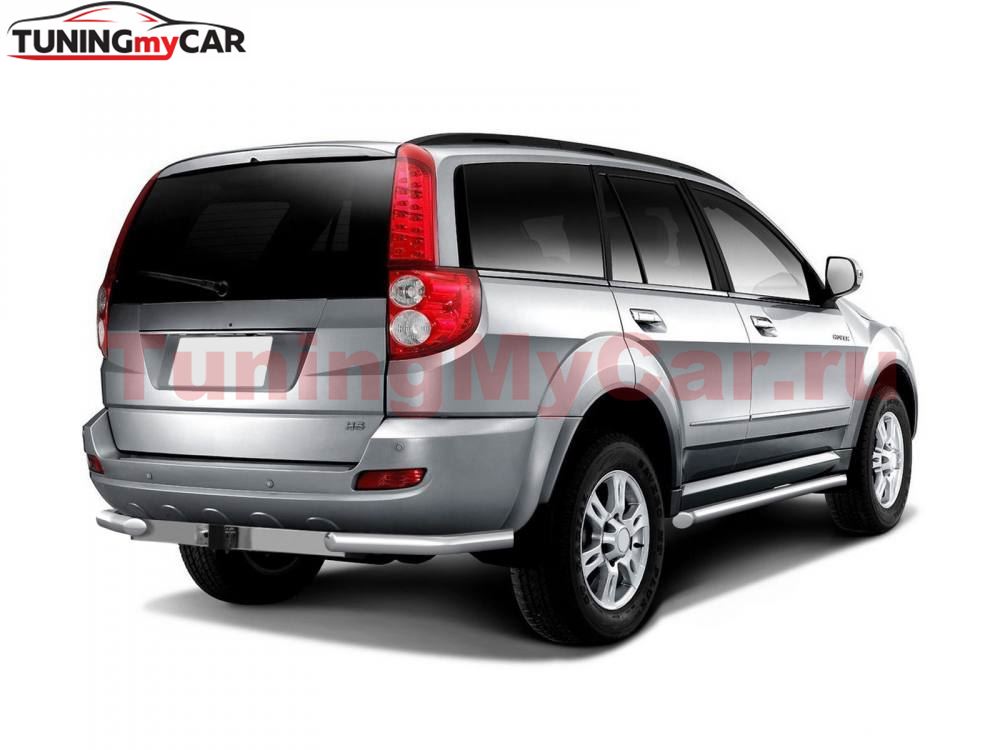 Защита заднего бампера угловая Ø63мм (НПС) HAVAL H5 2020-