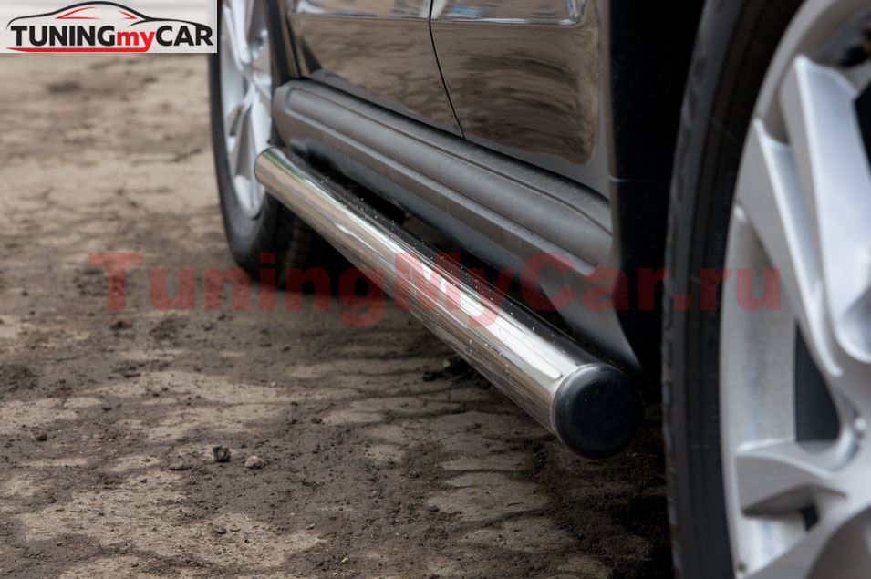 Пороги труба d63 (вариант 2) для Citroen C-crosser 2007-2013