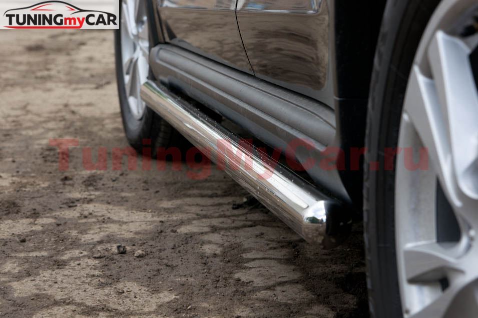 Пороги труба d63 (вариант 3) для Citroen C-Crosser 2007-2013