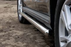 Пороги труба d63 (вариант 3) для Citroen C-Crosser 2007-2013 