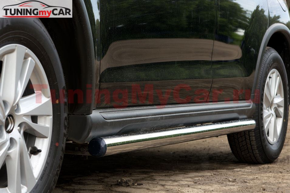 Пороги труба d76 (вариант 2) для Citroen C-Crosser 2007-2013