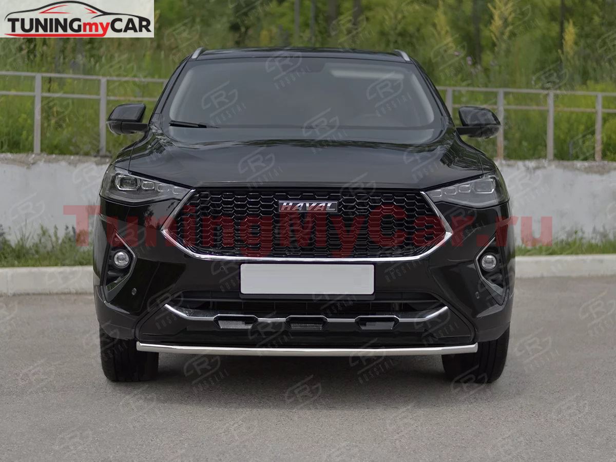 Защита переднего бампера d42 секции для Haval F7X 1.5 4WD 2019-2022