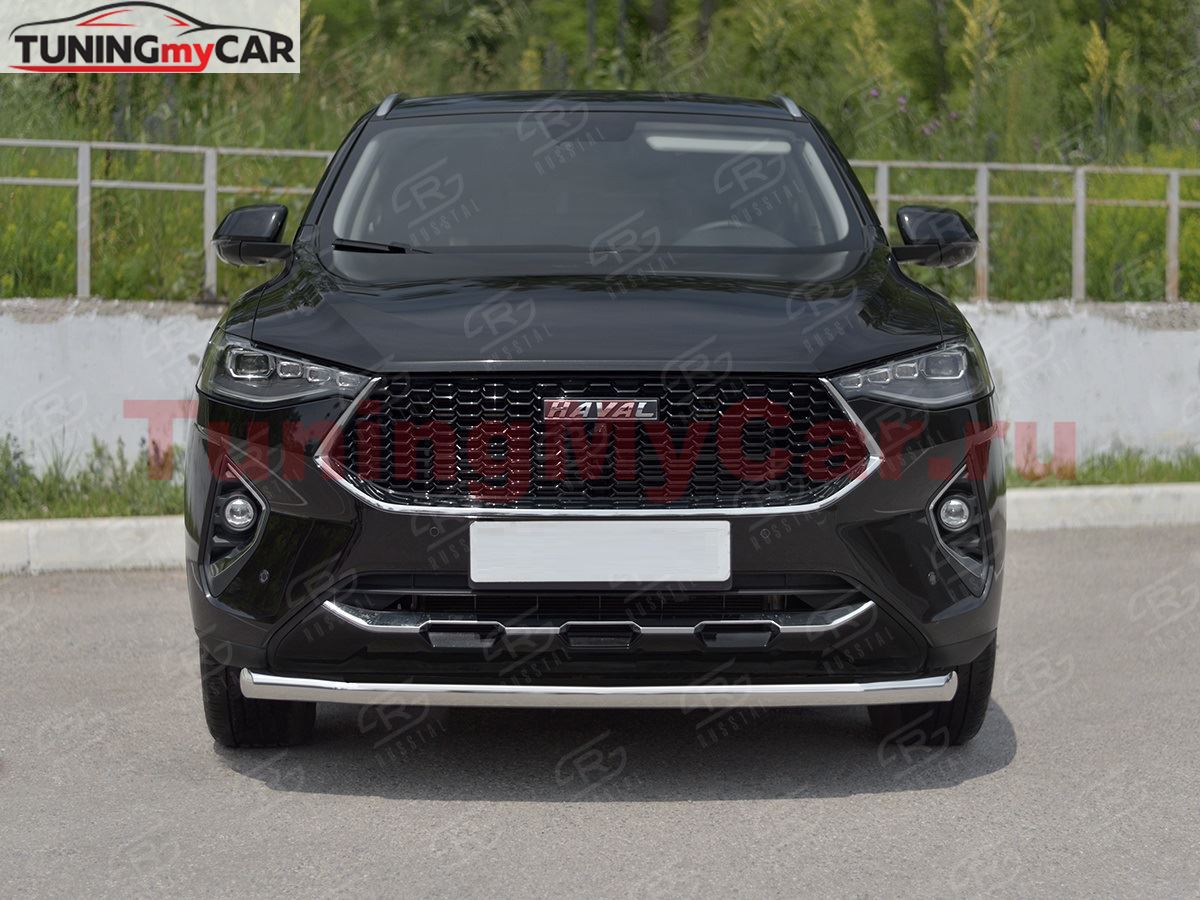 Защита переднего бампера d63 секции для Haval F7X 1.5 4WD 2019-2022