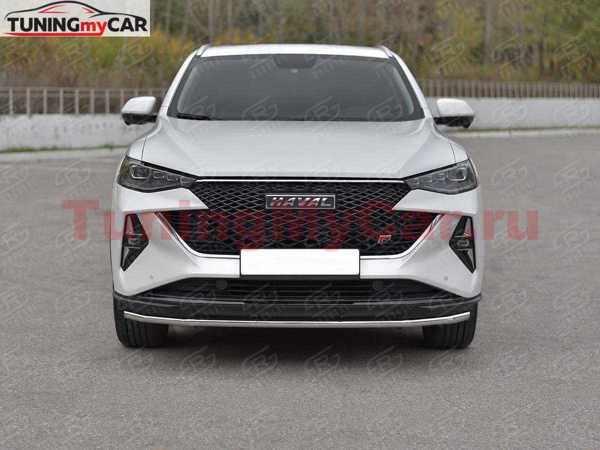 Защита переднего бампера d42 секции для Haval F7X 4WD 2022-