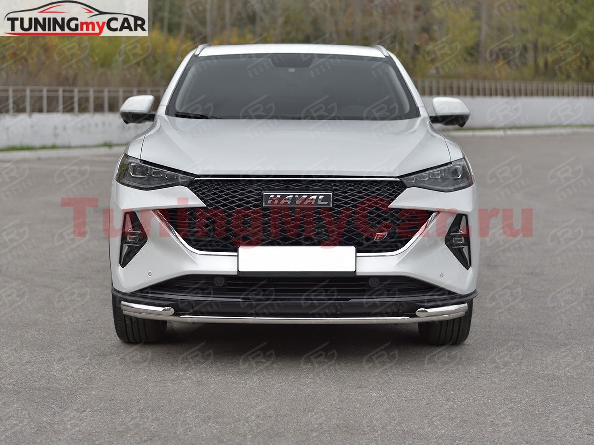 Защита переднего бампера d42 секции-d42 уголки для Haval F7X 4WD 2022-